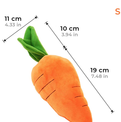 Carrot Squeaky Plush Toy Dog Interactive Toy
