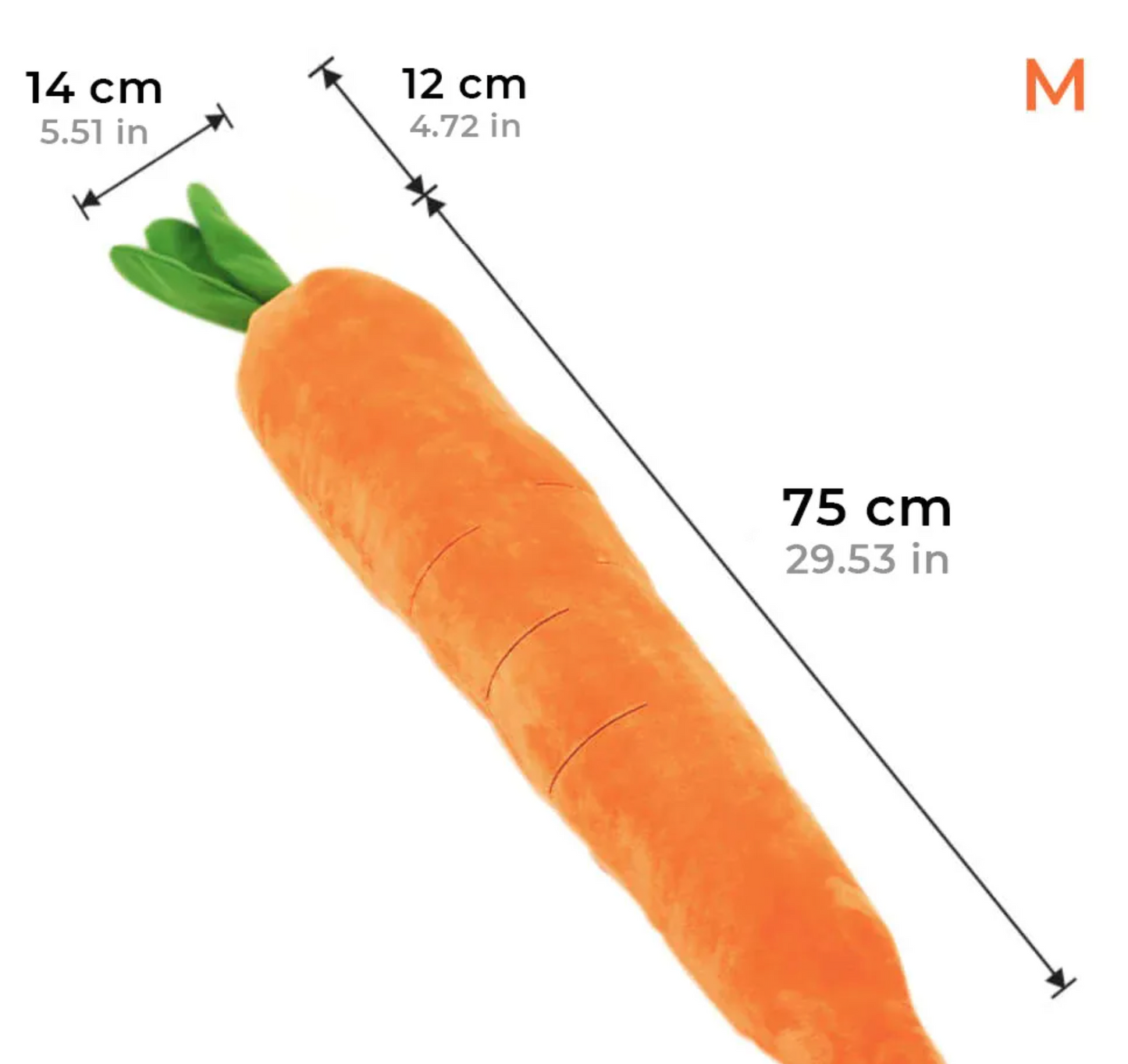 Carrot Squeaky Plush Toy Dog Interactive Toy